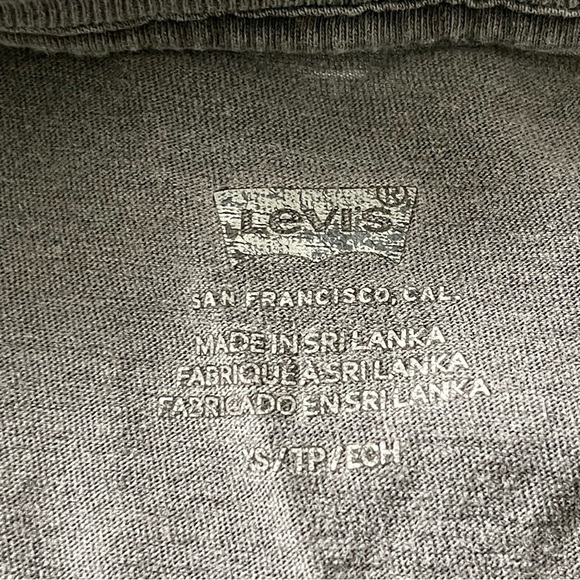 LEVI’S Gray Black Logo T-Shirt Cotton Classic T-Shirt Short-Sleeve Women’s XS - Picture 5 of 5